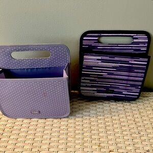 Two purple thirty one small organizing totes